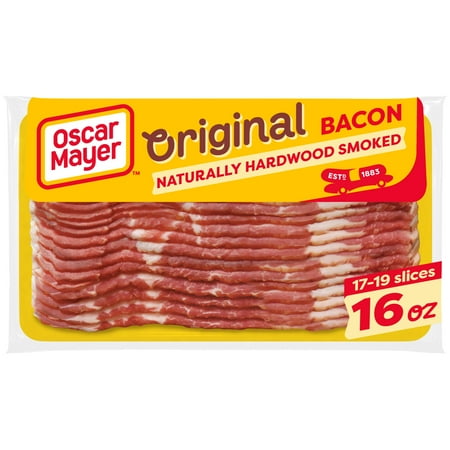 Oscar Mayer Original Bacon 12-Hour Natural Wood Smoked, 16 oz pack, Refrigerated, No Allergen-Free Claims Apply