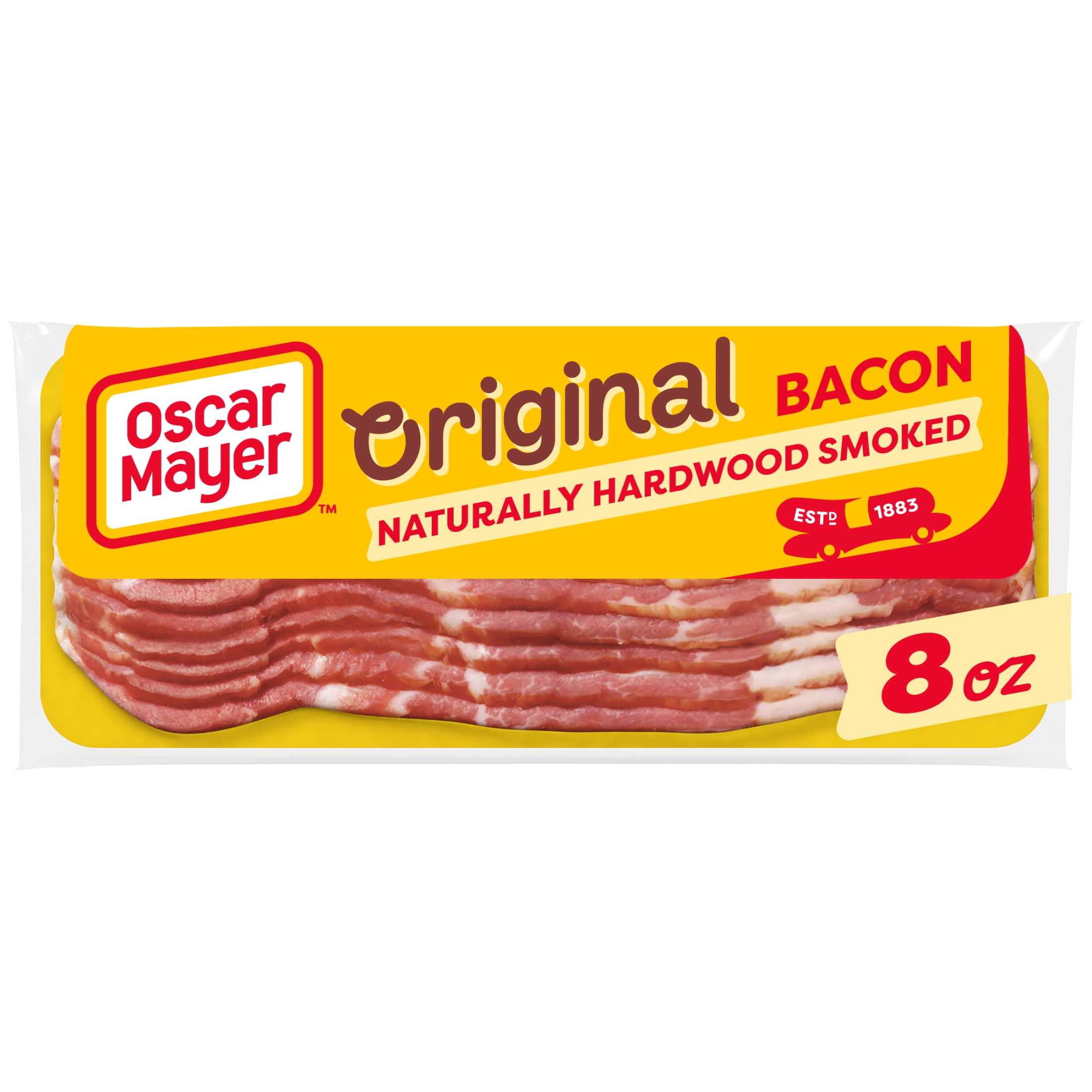 Oscar Mayer Original Bacon Naturally Hardwood Smoked, 8 oz, Refrigerated, Plastic Bag