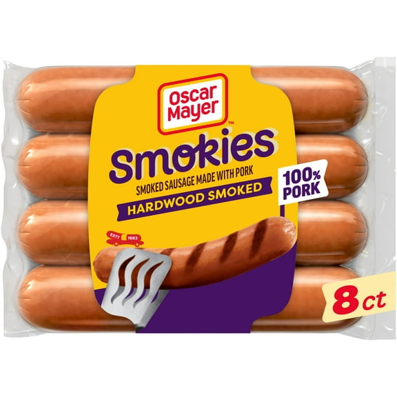 Oscar Mayer Hardwood Smoked Smokies Smoked Sausage Hot Dogs, 8 ct Pack
