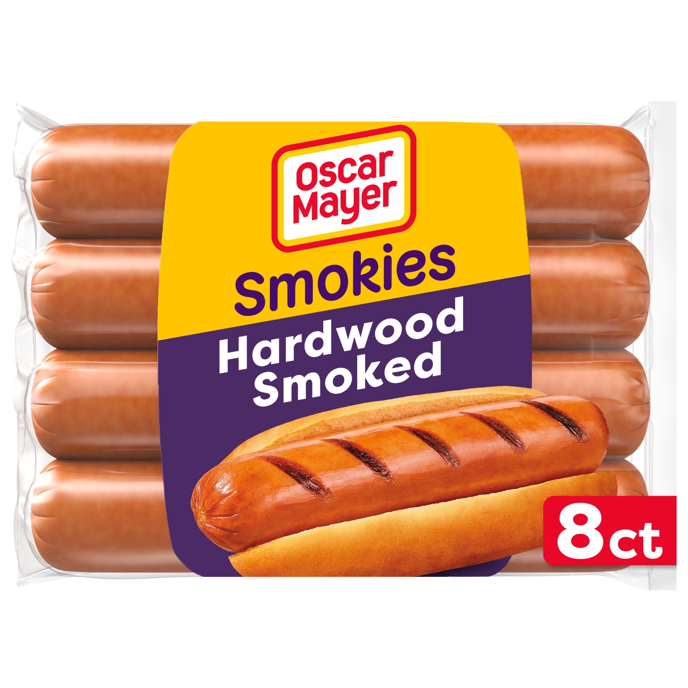 Oscar Mayer Hardwood Smoked Smokies Smoked Sausage Hot Dogs, 8 Count Pack