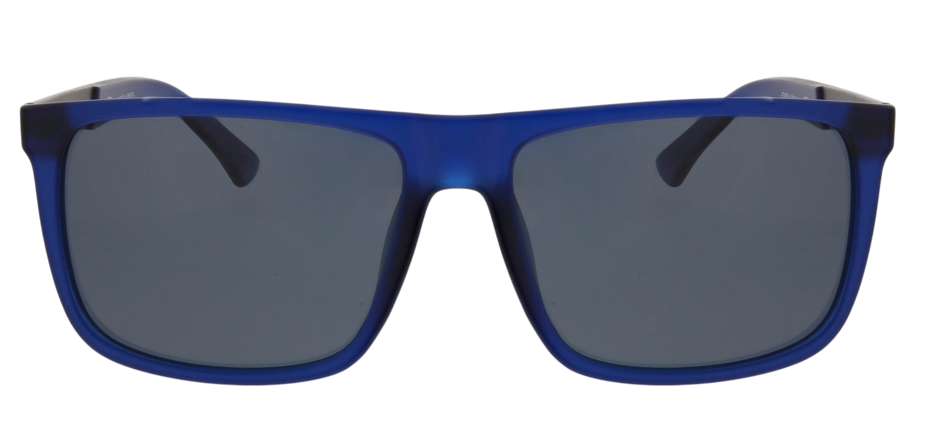 Oscar Men's Polarized Rectangle Prescription Sunglasses Matte Crystal Blue