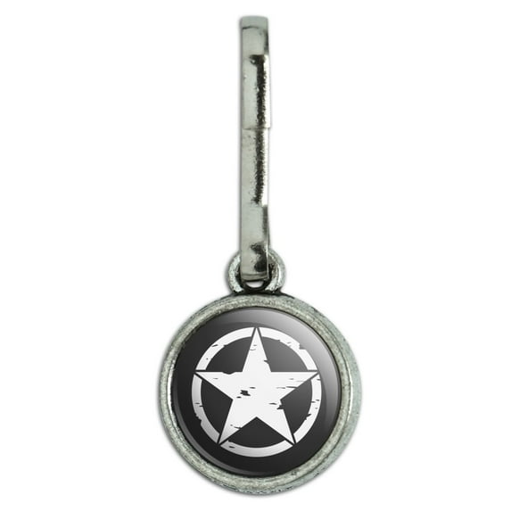 Oscar Mike On Mission Move Vintage Military Star Antiqued Charm Clothes Purse Suitcase Backpack Zipper Pull Aid