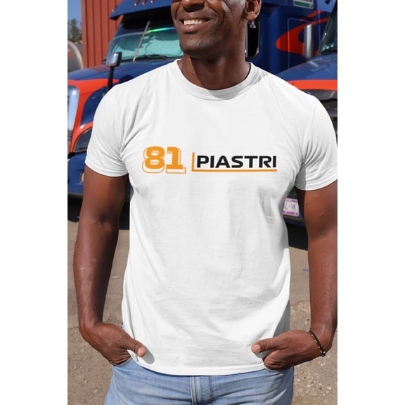 Oscar Piastri F1 81 Racing Shirt, Minimal Number and Name Design Inspired by Formula Motorsport Fans Unisex Cotton T-Shirt, Sizes S-5XL