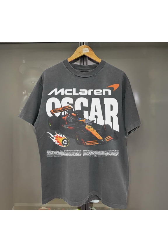 Oscar Piastri McLaren F1 Comfort Colors T-Shirt, Papaya Racing Graphic Tee, Formula One Driver, Grand Prix Fan, Piastri Supporter Gift,Pepper color,size 2XL