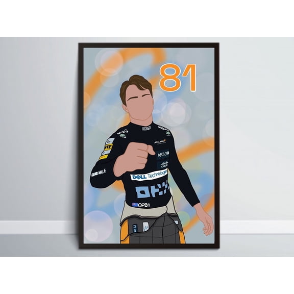 Oscar Piastri OP81 McLaren F1 Formula 1 Poster, Racing Driver Wall Art Print