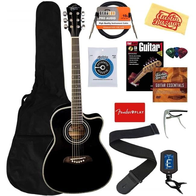 Oscar Schmidt  0.75 in. Og1ceb Student Dreadnought Acoustic Electric Guitar