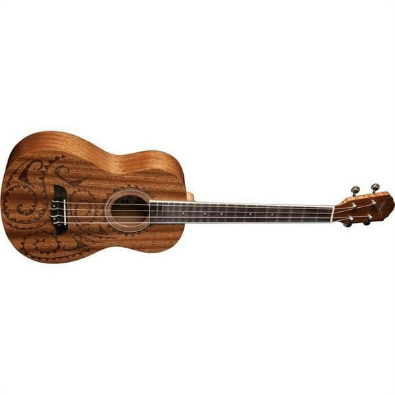 Oscar Schmidt  Baritone Mahogany Ukulele, Satin Finish & Hawaiian Tattoo