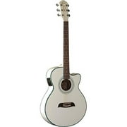 Oscar Schmidt Folk Acoustic Electric Guitar, White
