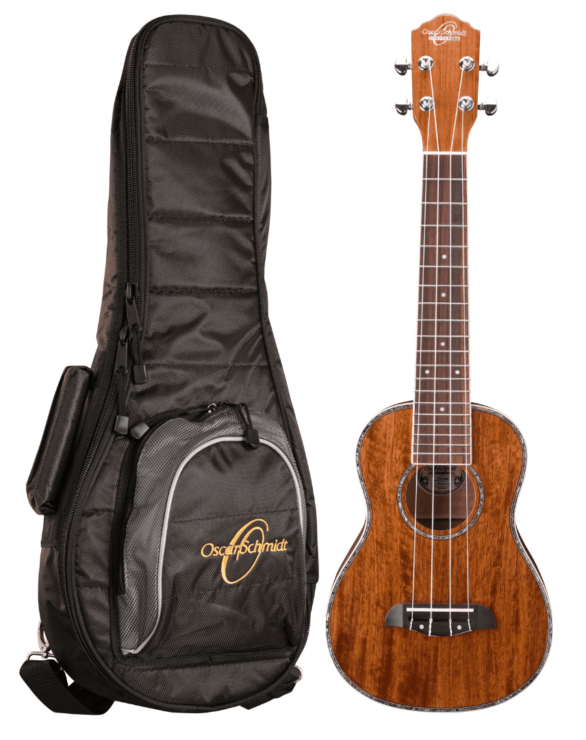 Oscar Schmidt Wide Neck Tenor Ukulele w/ Gigbag - Koa - OU6WK