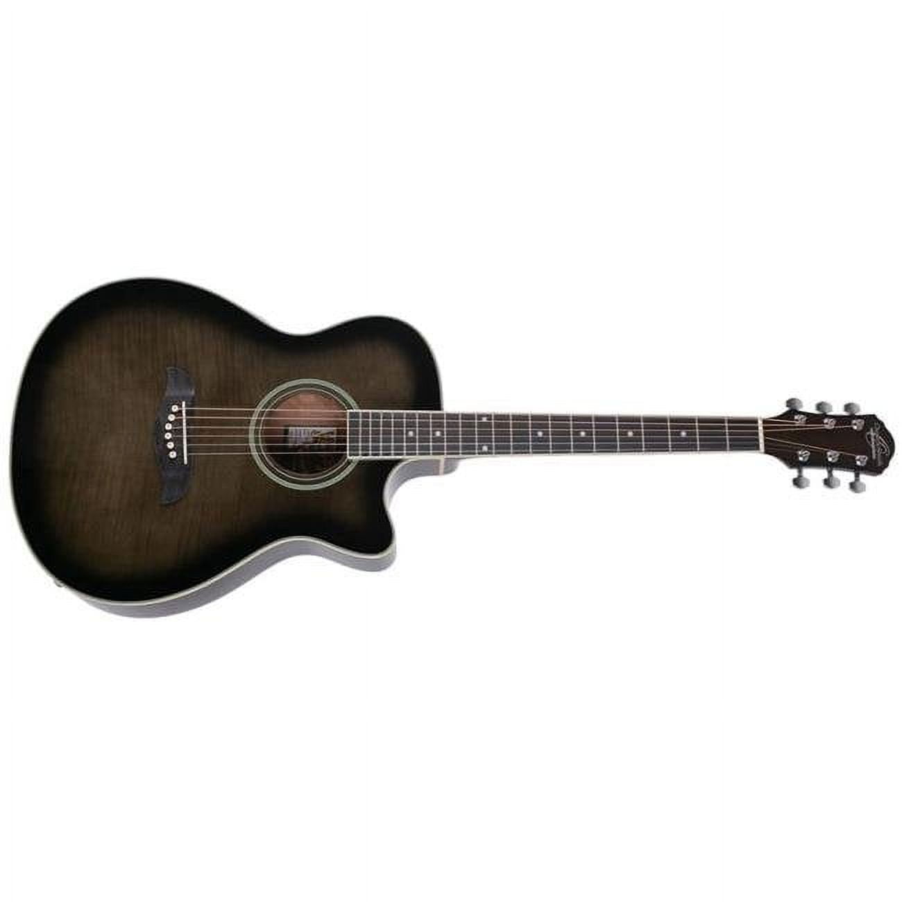 Oscar Schmidt OACE Auditorium Acoustic Electric Guitar - Trans Black - OACEFTB