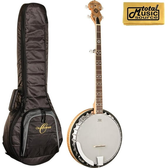 Oscar Schmidt OB5SP 5-String Banjo,Spalted Maple Resonator, Gloss Finish W/Bag, OB5SP BAG