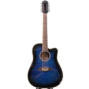 Oscar Schmidt OD312 12-String Acoustic Electric Guitar. Trans Blue Sunburst.