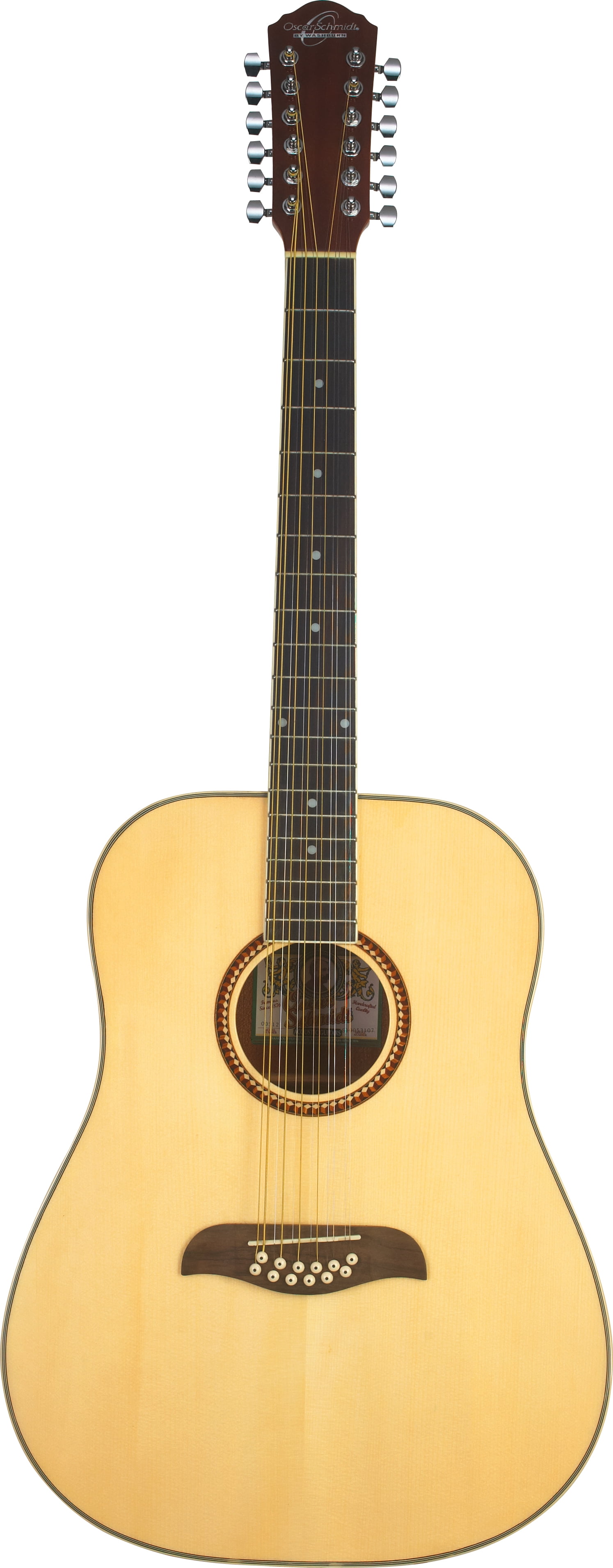 Oscar Schmidt OD312 12-String Acoustic Guitar. Natural