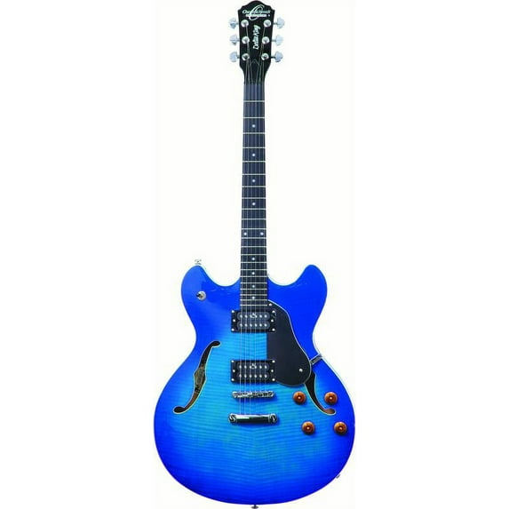 Oscar Schmidt OE30 Classic Semi-Hollowbody Cutaway Electric Guitar. Blue Burst