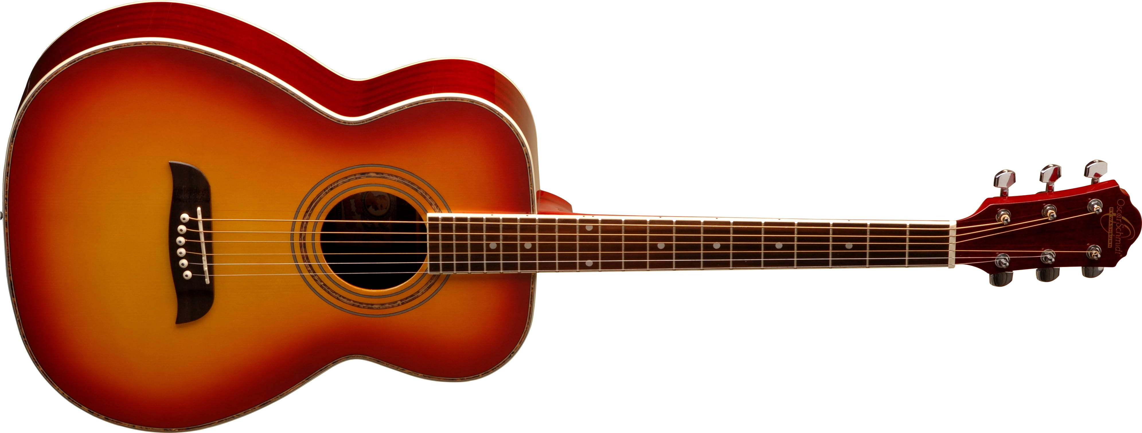 Oscar Schmidt OF2 Folk Acoustic Guitar. Cherry Sunburst