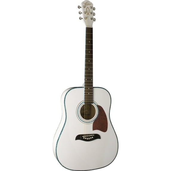 Oscar Schmidt OG2 Acoustic Dreadnought Size Guitar. White