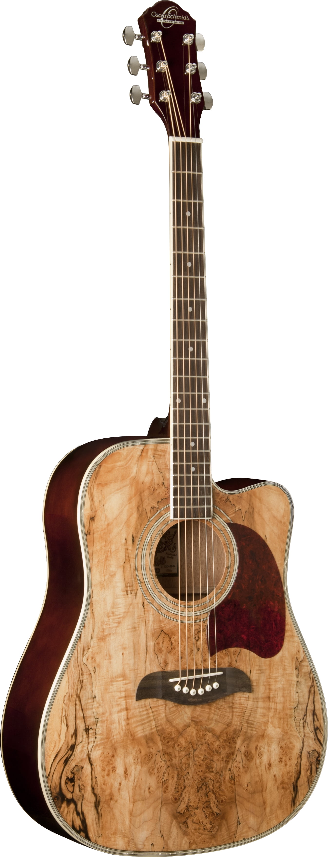 Oscar Schmidt OG2CE Dreadnought Acoustic Electric Guitar. Spalted