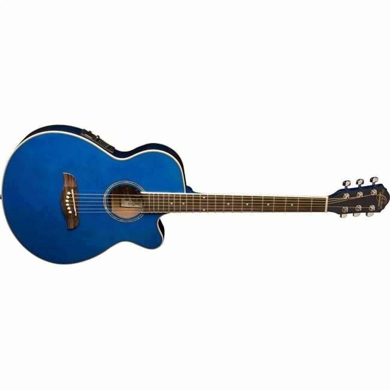Oscar Schmidt OG8CE Folk Acoustic Electric Guitar Transparent Blue - OG8CETBL