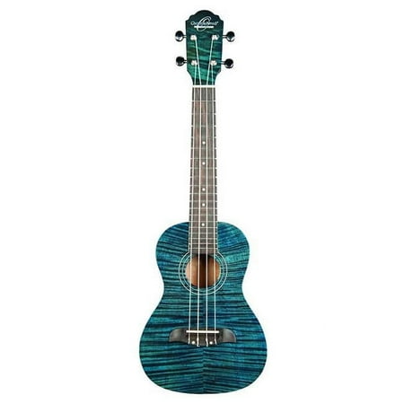 Oscar Schmidt OU2FTBL-A-U Flame Concert Ukulele, Transparent Blue
