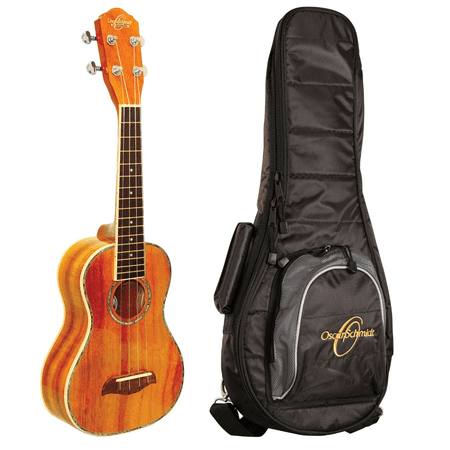 Oscar Schmidt OU5LHK-A Left-Handed Concert Size Koa Ukulele with UB3 Gig Bag