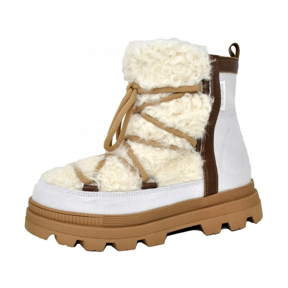 Oscar Sport Anet Short Curly Boots - Women's, White, 7