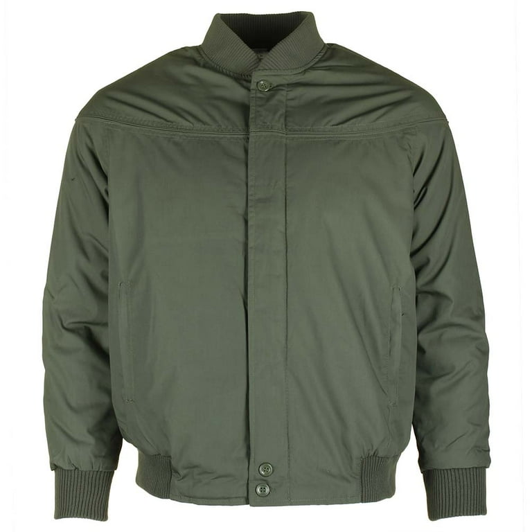 Oscar Sports Men s Satin Lined Cotton Hand Pocket Vintage Zip Up Jacket Olv 2XL