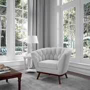 Oscar Upholstered Barrel Accent Chair, Light Grey