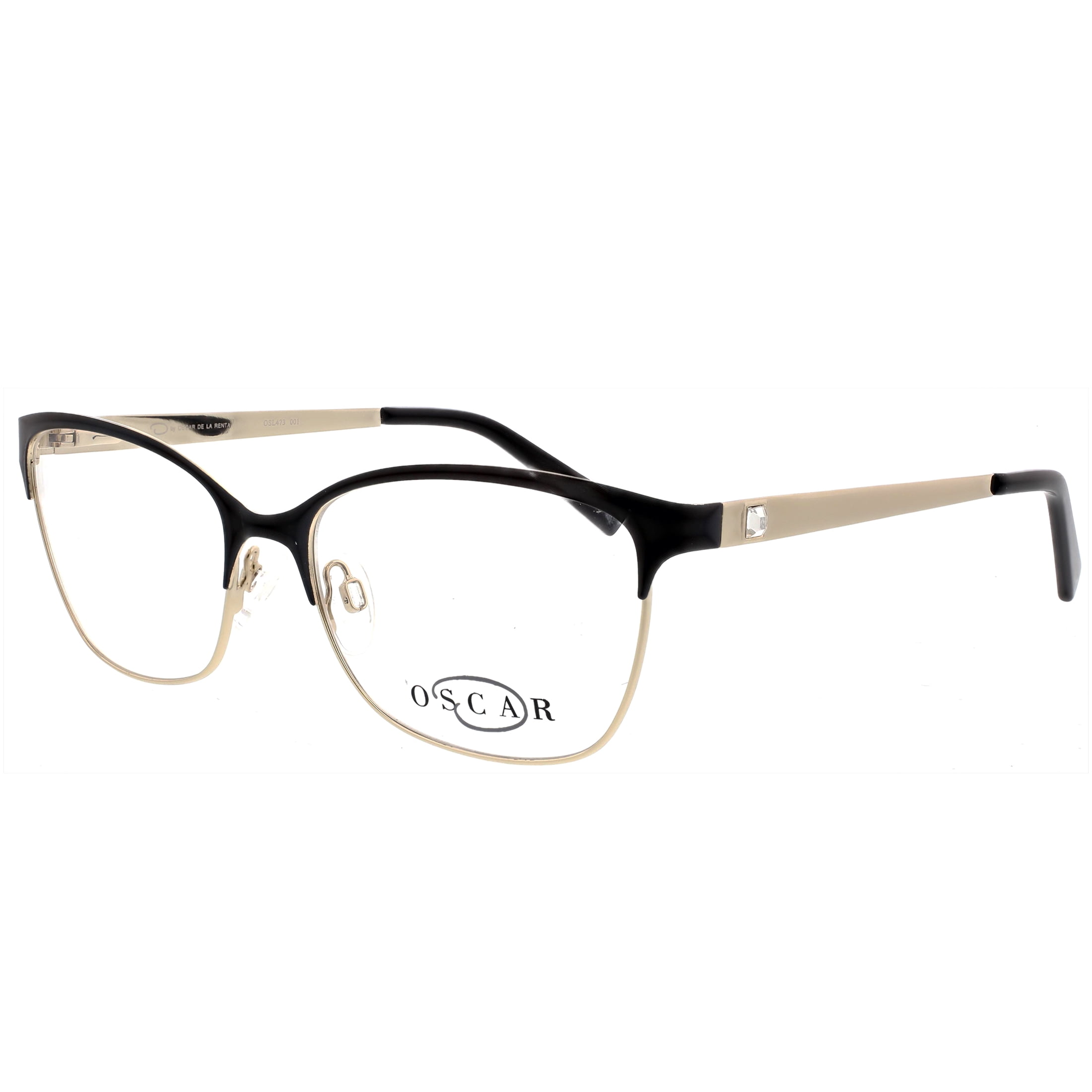 Oscar Women's Cat Eye Eyeglasses, OSL473, Black, 5416140, with Case