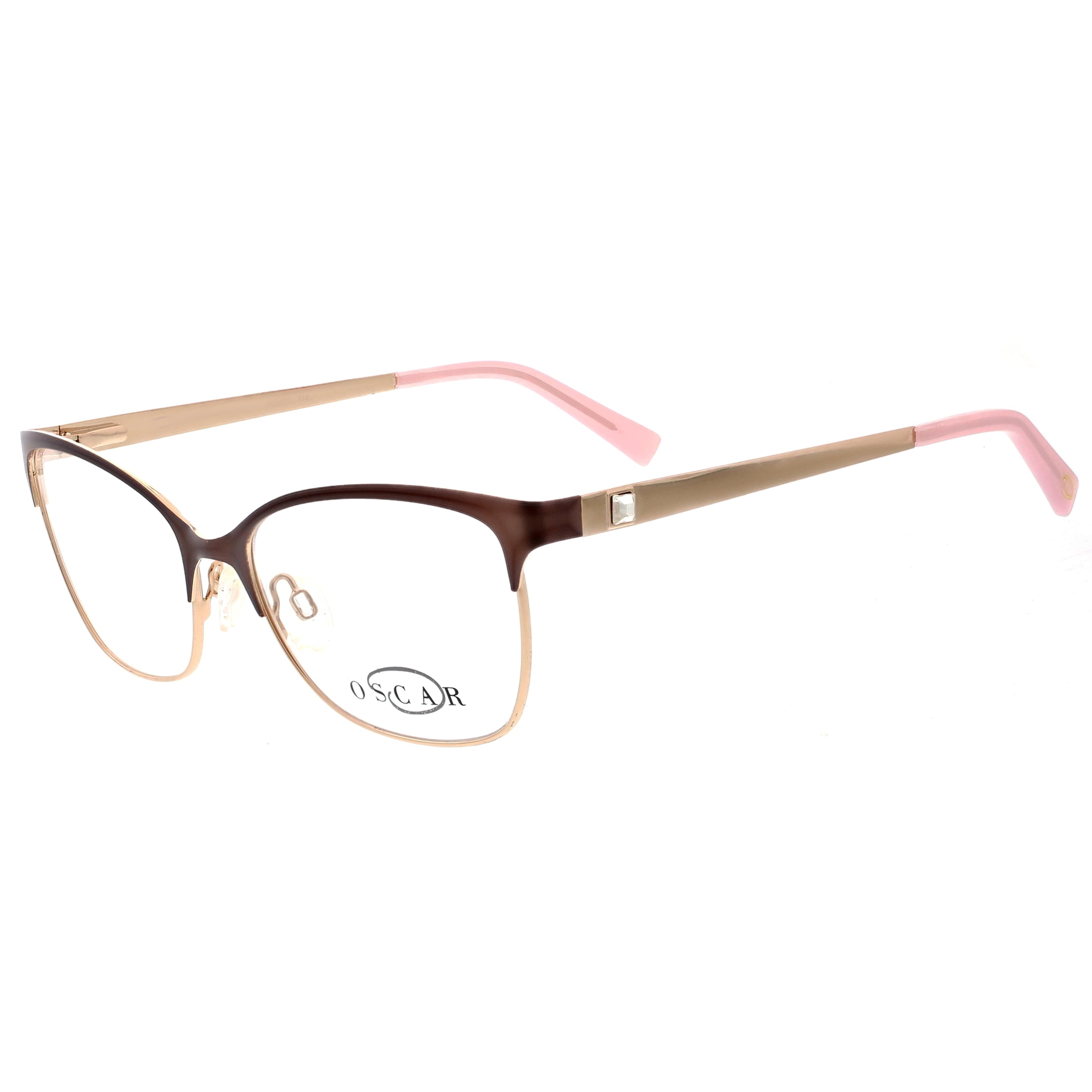Oscar Women's Petite Prescription Eyeglasses, OSL473, Brown, 4916140