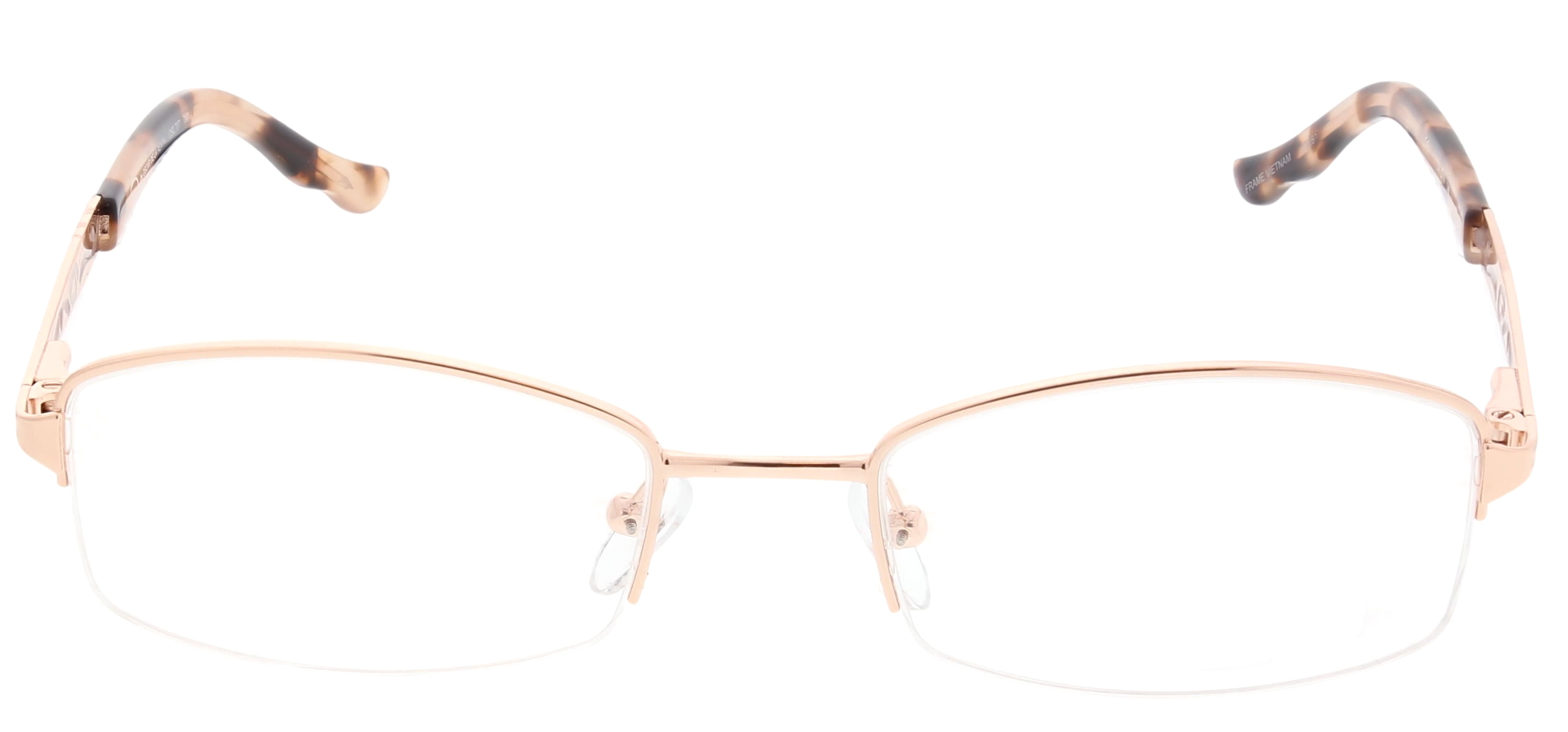 Oscar by Oscar de la Renta Womens Eyeglasses OSL707 Shiny Rose Gold Semi-Rimless Rectangle
