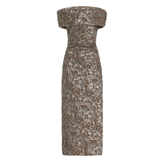 Oscar de la Renta Metallic Jacquard Midi Dress - Runway Catalog