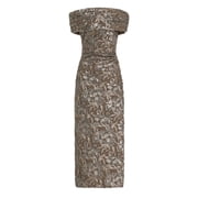Oscar de la Renta Metallic Jacquard Midi Dress - Runway Catalog