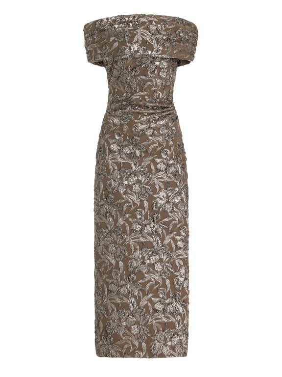 Metallic Jacquard Midi Dress - Runway Catalog