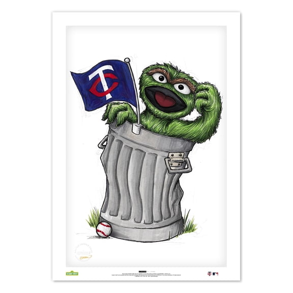 Oscar the Grouch Minnesota Twins 24" x 36" Sesame Street Limited Edition Fine Art Print