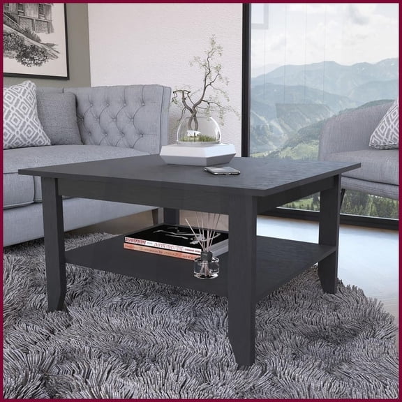 Osceola Modern Minimalist Coffee Table for Living Room – Sturdy with 2-Tier Storage