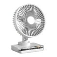 thumbnail image 1 of Oscillating Desk Fan with Clock - 8.4" USB Quiet Desktop Fan (0.96lb) for Office/Bedroom/Travel, 1 of 6