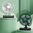 thumbnail image 1 of Oscillating Desk Fan with Clock USB Rechargeable Portable Mini Fan Quiet Personal Cooling for Home Office Bedroom by PALIFEUR, 1 of 9