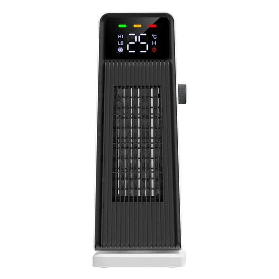 Oscillating Digital Ceramic Tower Heater for Large Rooms, with Adjustable Thermostat, Timer and Remote Control, 29 Inches, 1500W, Black