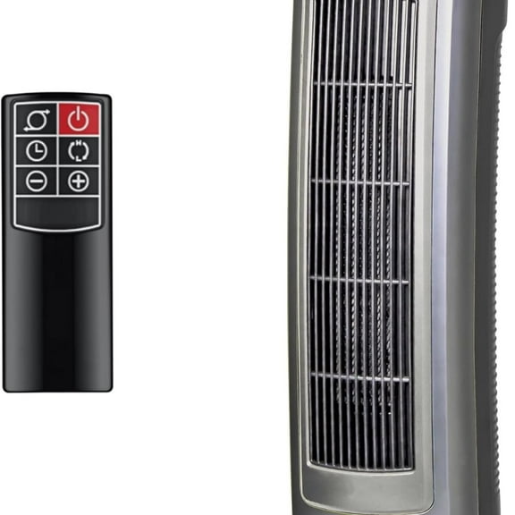 Oscillating Digital Ceramic Tower Heater for Home with Adjustable Thermostat, Timer and Remote Control, 23 Inches, 1500W, Silver, 755320