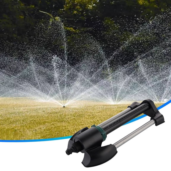 Oscillating Garden Sprinkler With Adjustable Spray Pattern For Lawn Vegetable Patch And Flower Bed Irrigation Featuring Durable Construction And Wide Coverage Watering