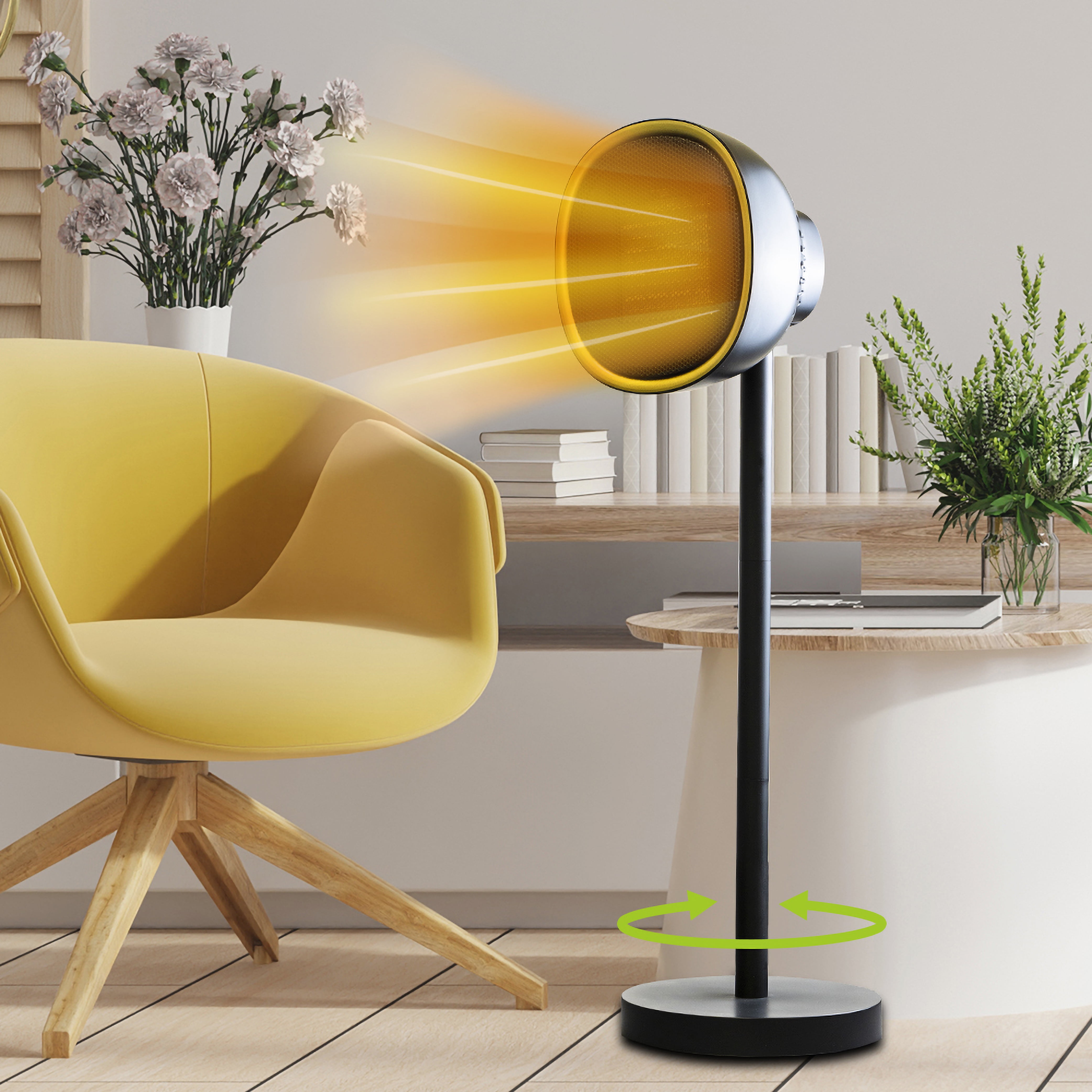 Free Shipping! Oscillating Heater 65 Degree Rotation, Remote Control