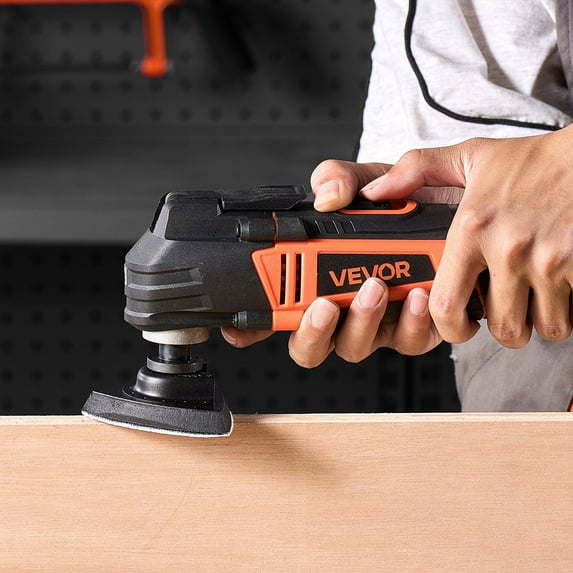 Oscillating Multi-Tool, 3 Amp Motor, 6 Variable Speeds up to 22,000 OPM, Comes with 13 Assorted Blades/Sanding Pads, LED Light, and Convenient Tool Bag