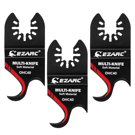 Oscillating Multi Tool Hook Knife Blade, 3PCS Multitool Saw Blades for Cutting Soft Materials Roofing Shingles, PVC Carpet and Cardboard