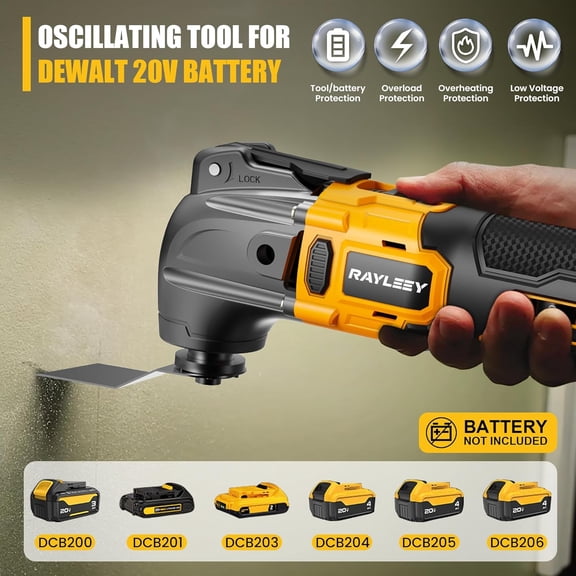 Oscillating Multi-Tool Kit Compatible With 20V Battery,Cordless Oscillating Tools With Brushless Motor,6 Speed,22PCS Accessories,4° Oscillation Angle for Cutting/Grinding/(Tool Only)