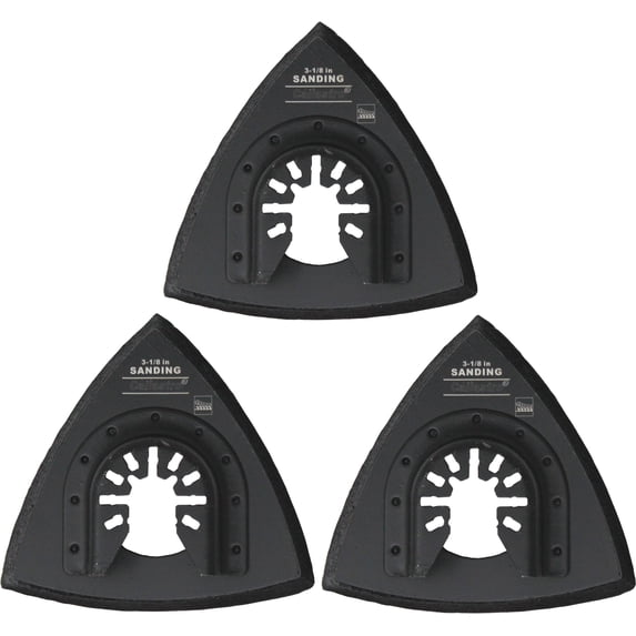Oscillating Multitool Universal Quick-Release Triangle Sanding Pads for Hook & Loop Sandpaper - 3 Pack of 3-1/8 Inch Sander Pads - Caliastro