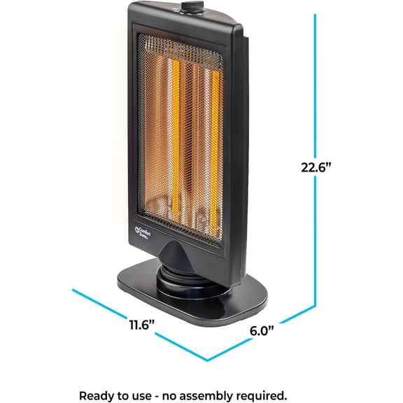 Oscillating Portable Space , Flat Panel Halogen Electric Adjustable Tilt Overheat Sensor Stay-Cool Tip-Over Switch Ideal for Home Bedroom Office 800W CZHTV9