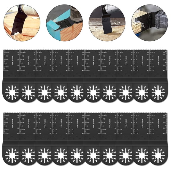 Oscillating Saw Blades 20 Pack High Carbon Steel Multitool Wood Cutting Accessories (35mm*40mm )