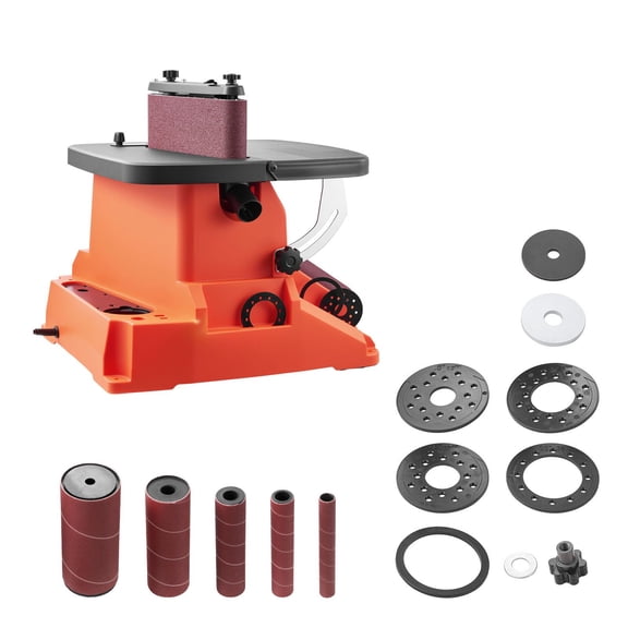 Oscillating Spindle and Belt Sander, 2400 RPM Benchtop Sander with 5/8" Stroke, 5 Sleeves (1/2" to 2")&24" x 3.86" Belt for Woodworking, Furniture Finishing, DIY Projects
