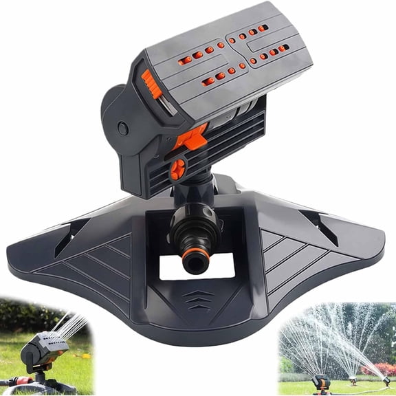 Oscillating Sprinkler 16-Nozzle Dual-Zone Timer Automatic for Lawn Garden