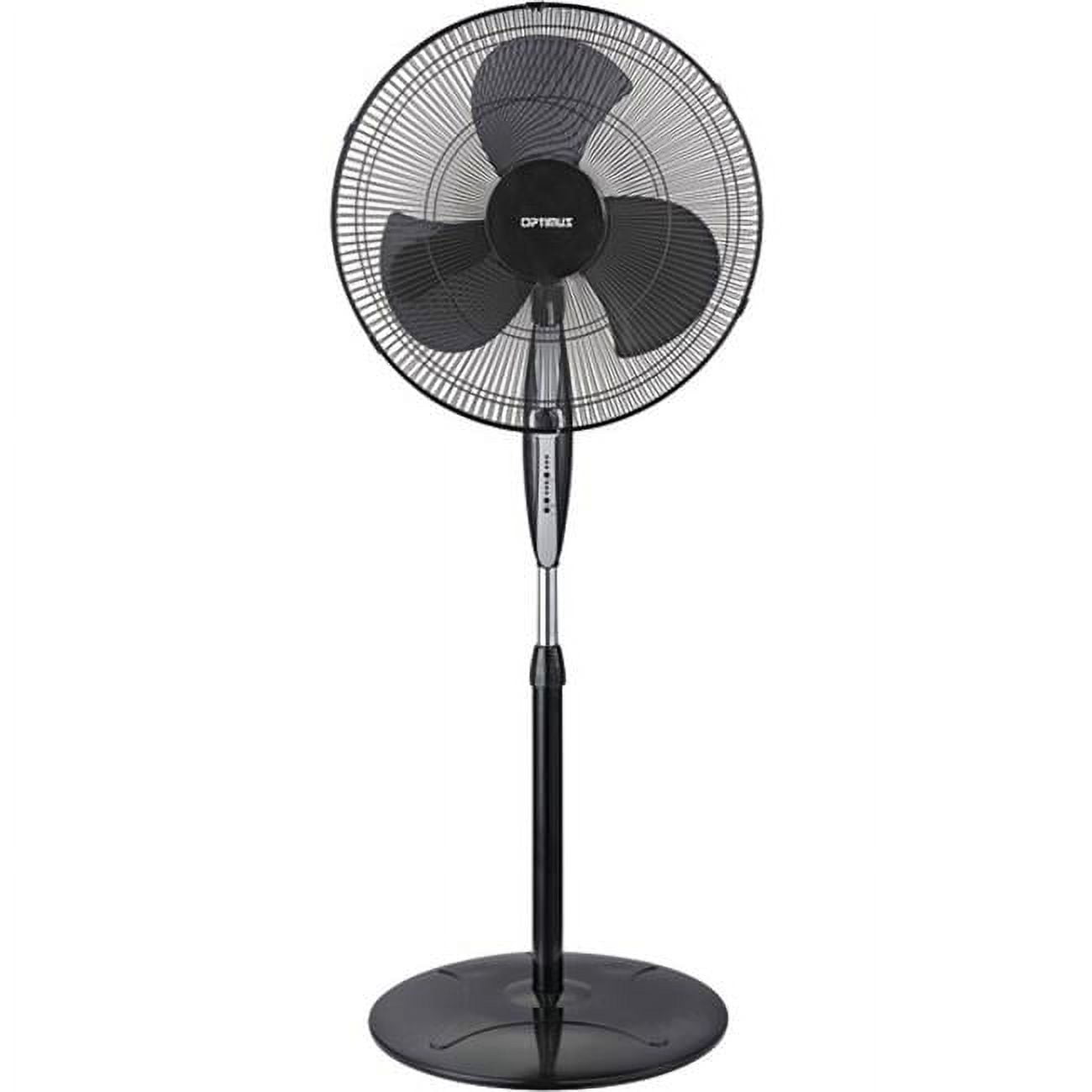 Black Metal 18" Oscillating Pedestal Fan with Remote Control